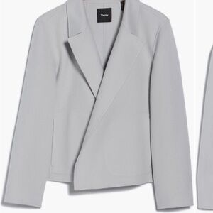 Theory | Sileena New Divide 2 | Stone Grey Melange | Wool Cashmere Blend